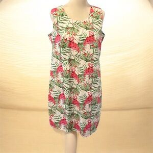 Hawaii Hangover Dress Hawaiian Floral Flamingos Tropical Cotton Size 2XL NWT
